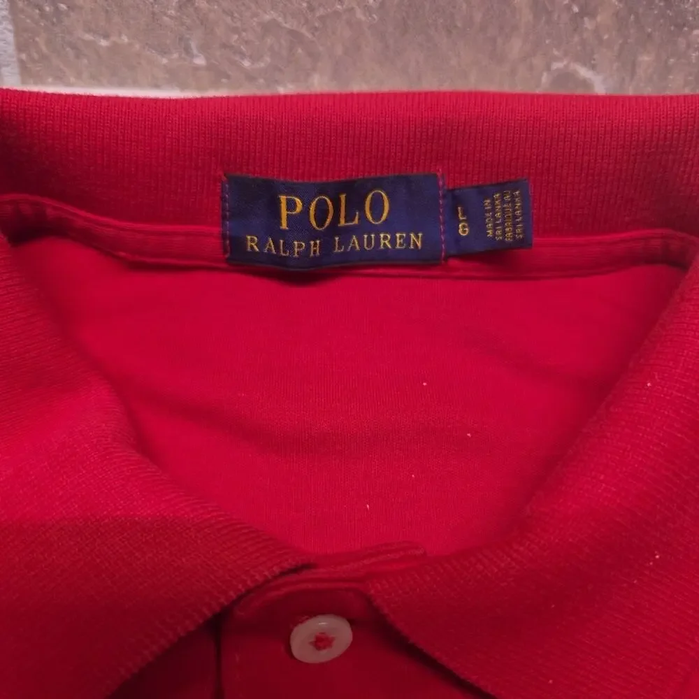 Ralph Lauren Polo Shirt Mens Red Pony Casual Short Sleeve